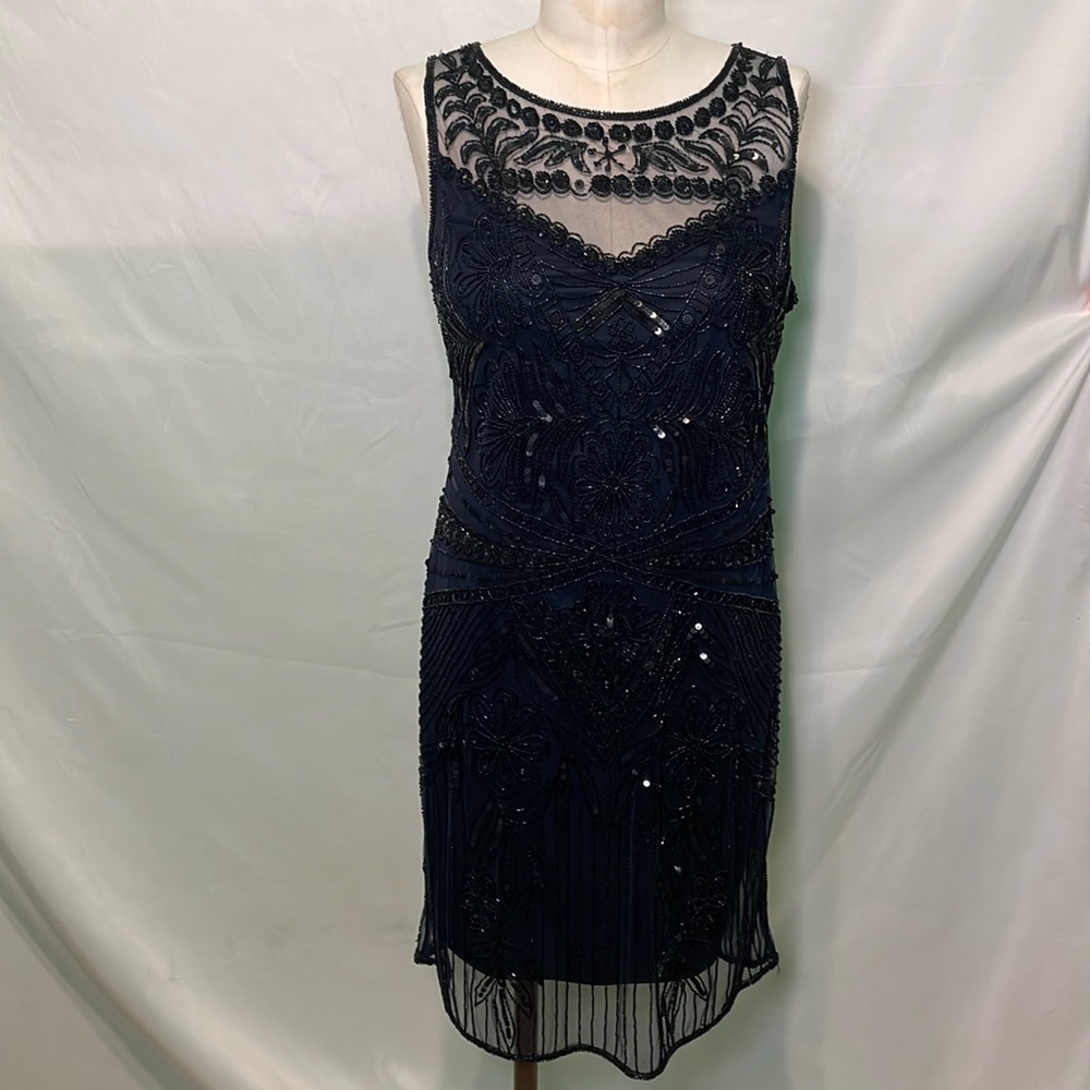 Vintage Pizarro Nights Beaded Flapper Dress size 12